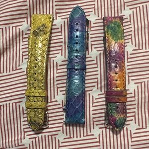 Colorful Leather Watch Straps - Yellow, Blue, Multicolor